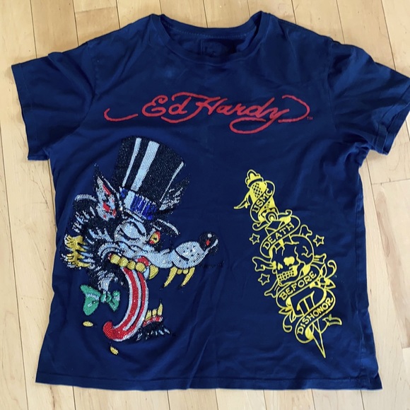 Ed Hardy Usmc Rhinestone Death 